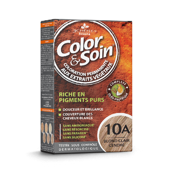 Color & soin coloration permanente Blond clair cendr&eacute; 10A Les 3 ch&ecirc;nes - 1 kit