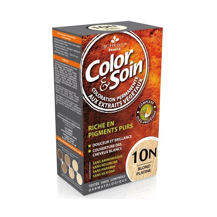 Color & soin coloration permanente Blond platine 10N Les 3 ch&ecirc;nes - 1 kit