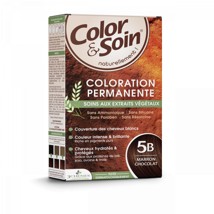 Color & soin coloration permanente Marron chocolat 5B Les 3 ch&ecirc;nes - 1 kit