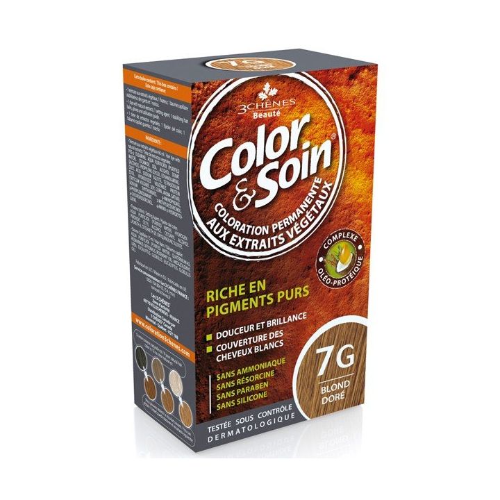 Color & soin coloration permanente Blond dor&eacute; 7G Les 3 ch&ecirc;nes - 1 kit