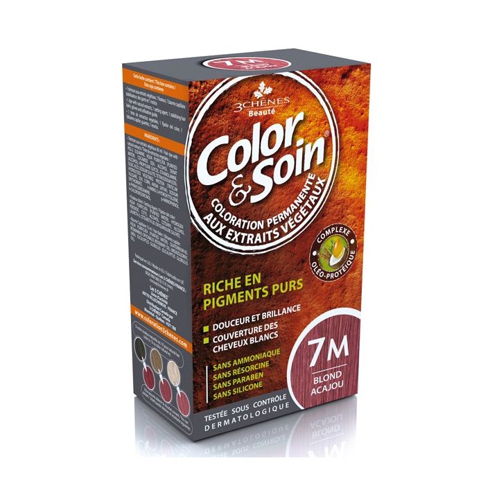 Color & soin coloration permanente Blond acajou 7M Les 3 ch&ecirc;nes - 1 kit
