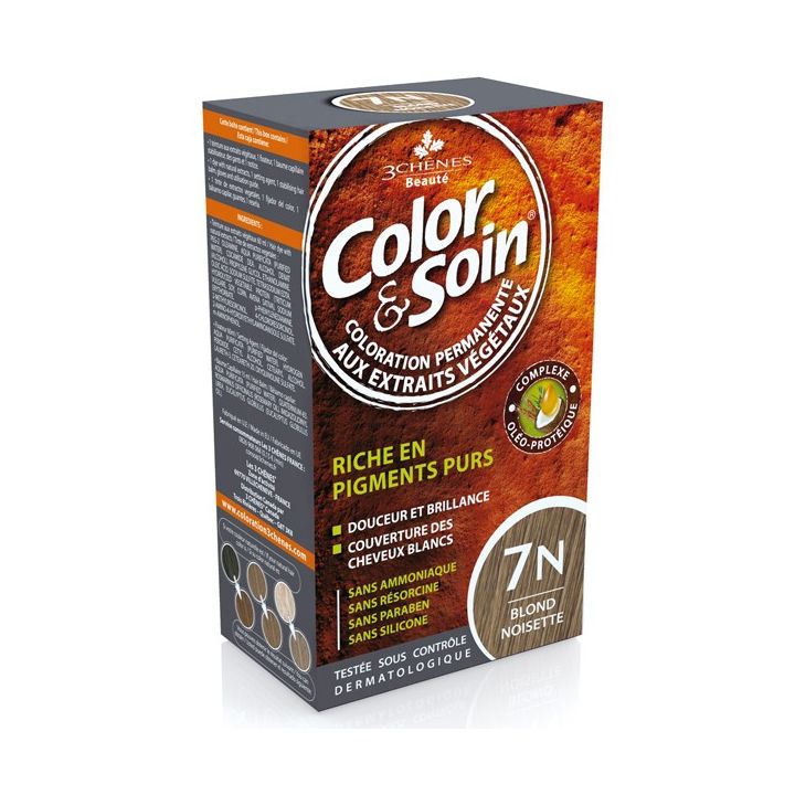 Color & soin coloration permanente Blond noisette 7N Les 3 ch&ecirc;nes - 1 kit