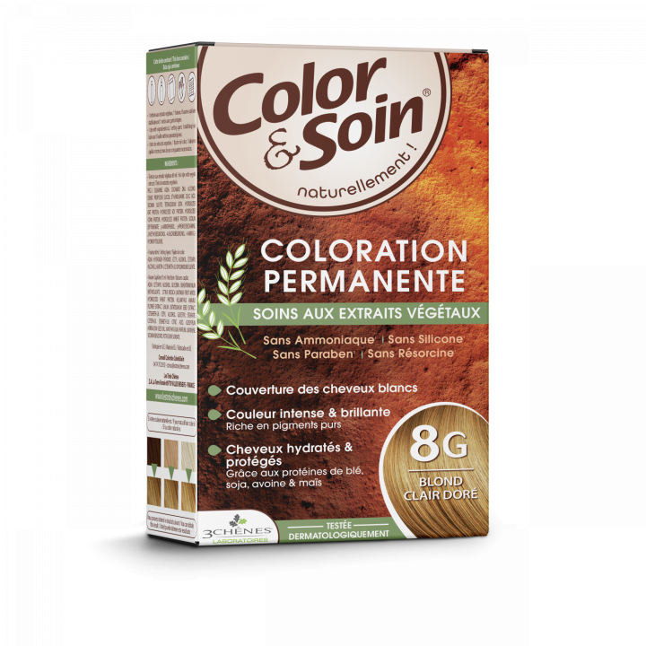 Color & soin coloration permanente Blond clair dor&eacute; 8G Les 3 ch&ecirc;nes - 1 kit