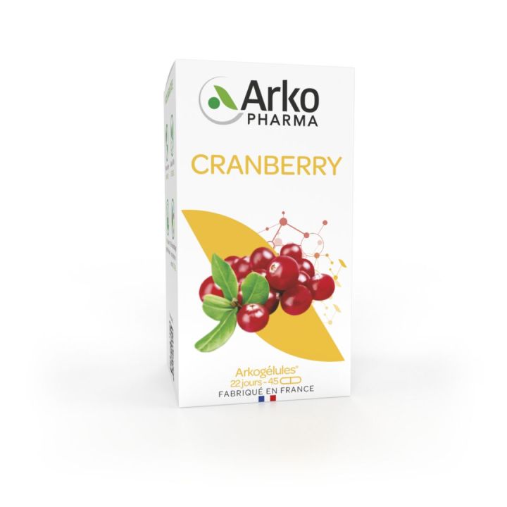 Arkog&eacute;lules Cranberry Arkopharma - bo&icirc;te de 45 g&eacute;lules