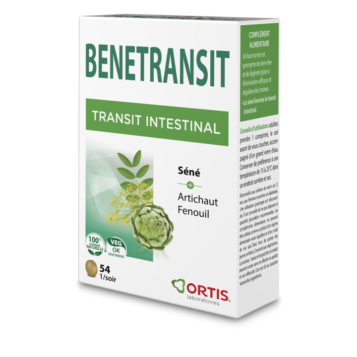 B&eacute;n&eacute;transit transit intestinal Ortis - boite de 54 comprim&eacute;s