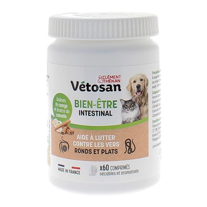 V&eacute;tosan Bien-&ecirc;tre intestinal Cl&eacute;ment-th&eacute;kan - boite de 60 comprim&eacute;s