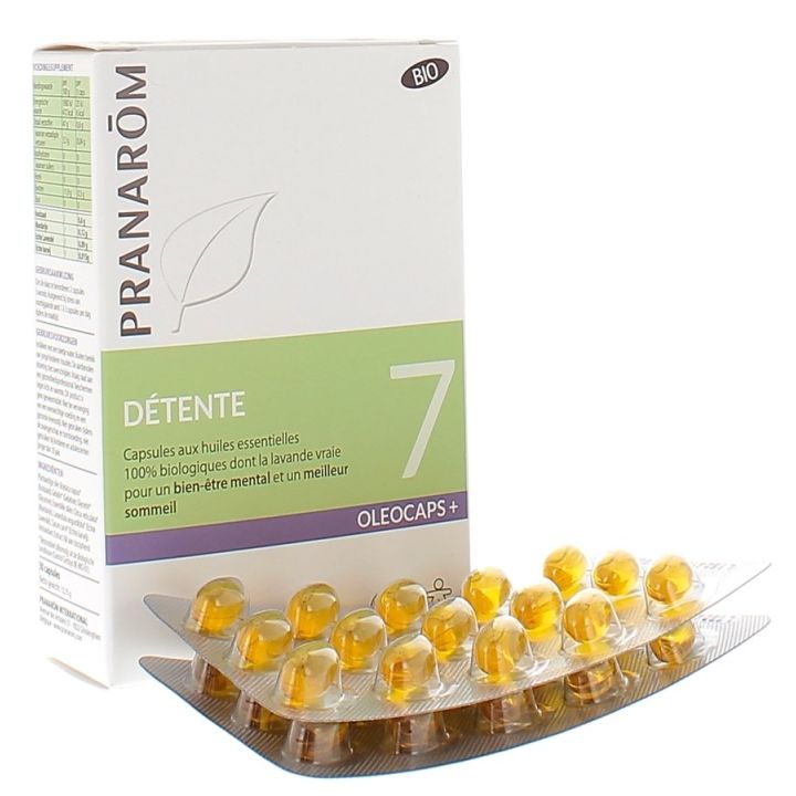 Ol&eacute;ocaps+ 7 D&eacute;tente bio Pranarom - boite de 30 caspules