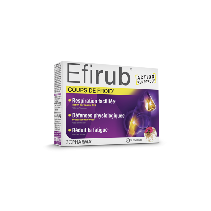 Efirub coups de froid 3C Pharma - boite de 30 comprim&eacute;s