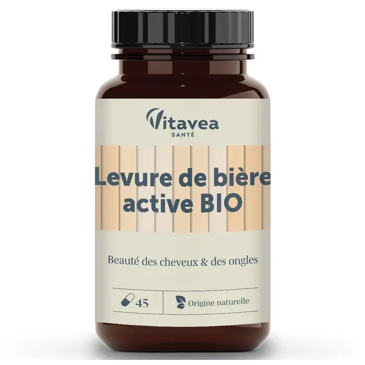 Levure de bi&egrave;re active bio Vitavea - pot de 45 g&eacute;lules