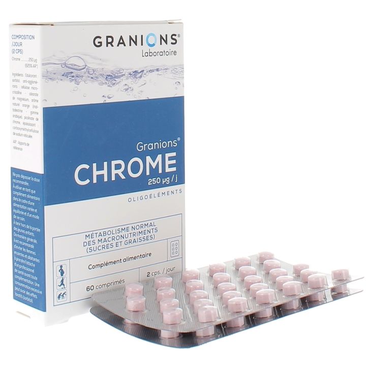 Chrome 250 &micro;g Granions - boite de 60 comprim&eacute;s