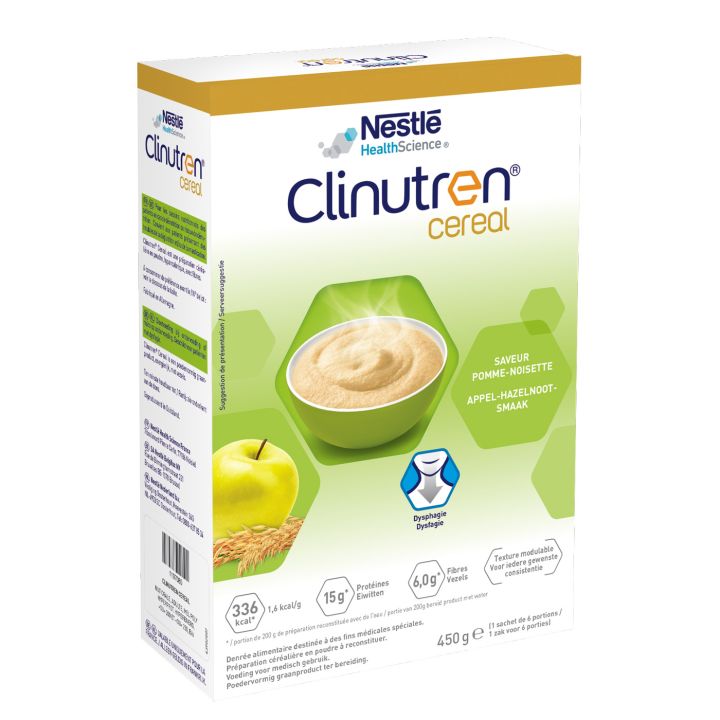 Clinutren Cereal Compl&eacute;ment nutritionnel saveur pomme noisette Nestl&eacute; - boite de 450 g