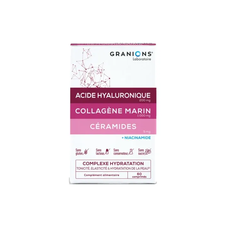 Complexe hydratation peau Granions - boite de 60 comprim&eacute;s
