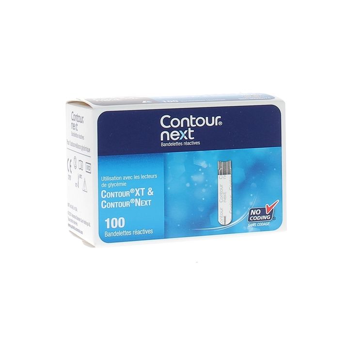Contour Next Bandelettes r&eacute;actives - bo&icirc;te de 100 bandelettes