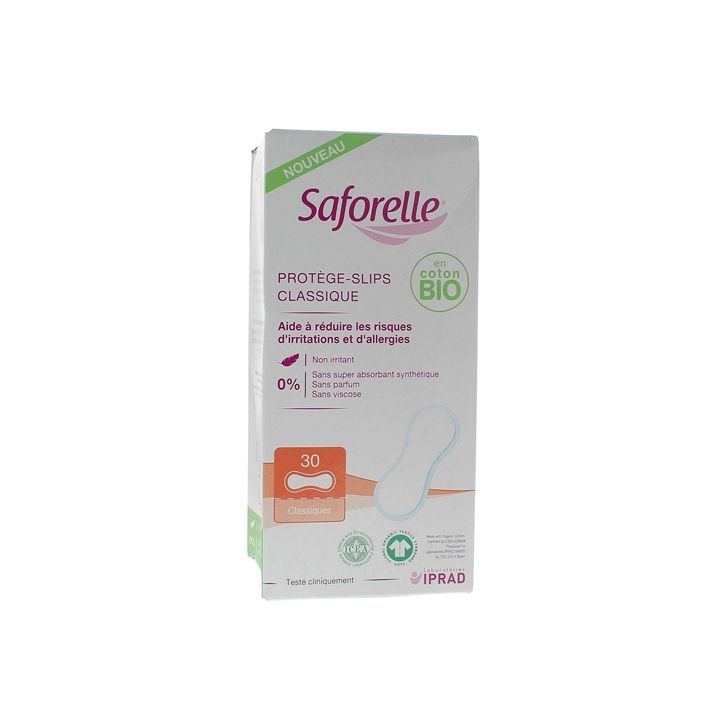 Coton protect prot&egrave;ge-slips Saforelle - boite de 30 prot&egrave;ge-slips