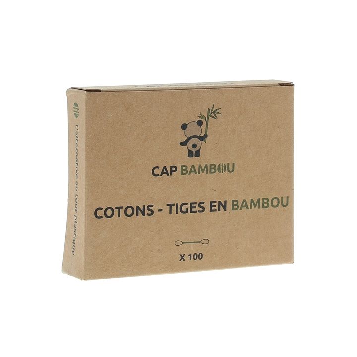 Cotons tiges en bambou Cap Bambou - bo&icirc;te de 100 cotons-tiges