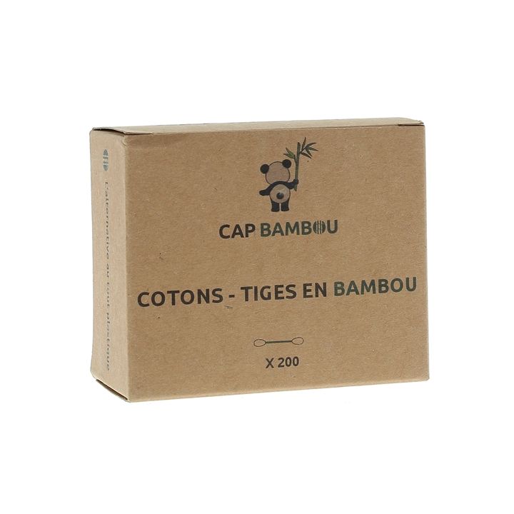 Cotons tiges en bambou Cap Bambou - bo&icirc;te de 200 cotons-tiges