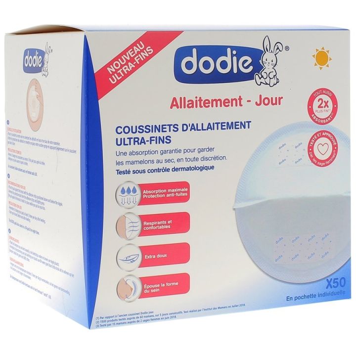 Coussinets d'Allaitement Ultra-fins Jour Dodie - bo&icirc;te de 50 coussinets