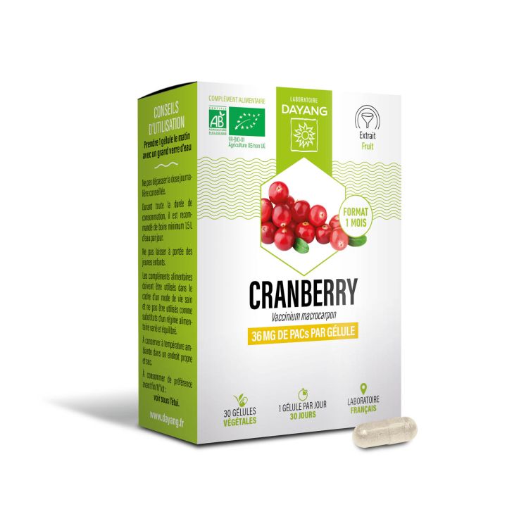 Cranberry bio Dayang - bo&icirc;te de 30 g&eacute;lules