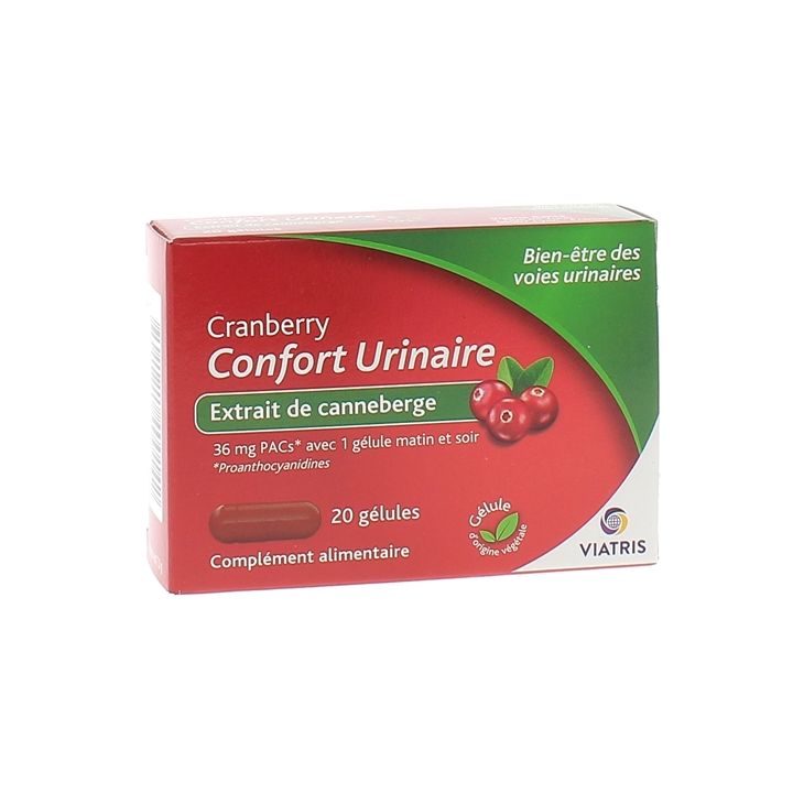 Cranberry Confort urinaire Viatris - bo&icirc;te de 20 g&eacute;lules