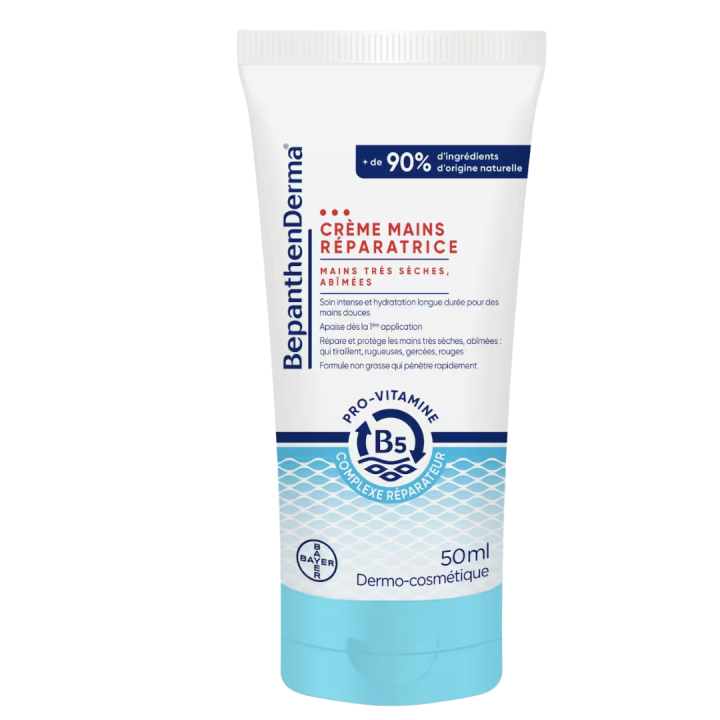 Cr&egrave;me mains r&eacute;paratrice BepanthenDerma - tube de 50ml