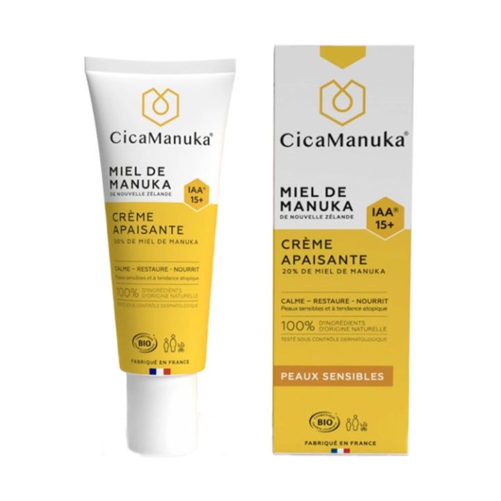 Cr&egrave;me apaisante bio au miel de Manuka IAA15+ CicaManuka - tube de 75ml