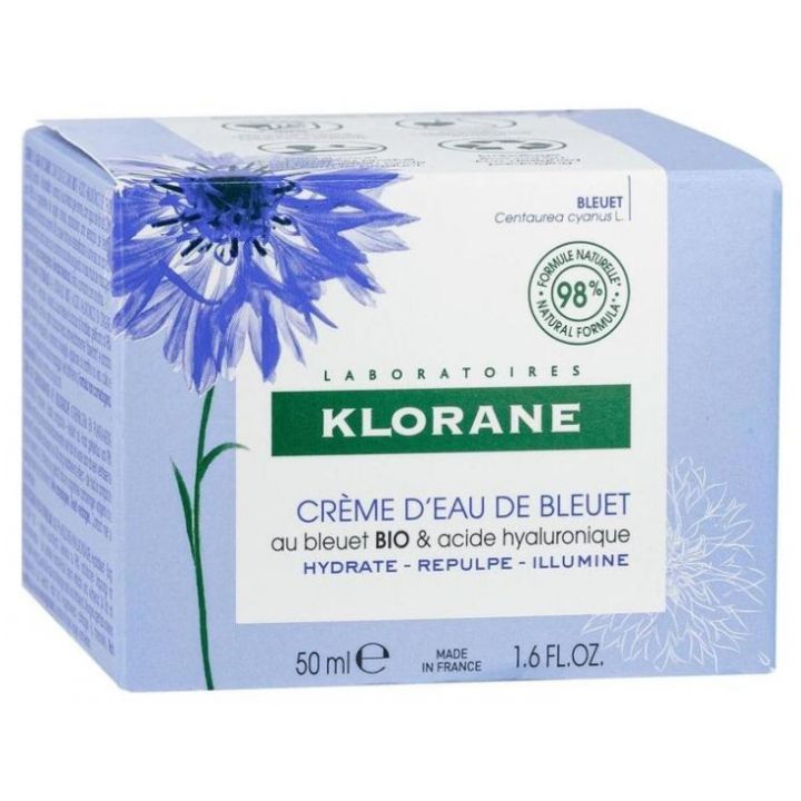 Gel cr&egrave;me repulpant hydratant au bleuet bio Klorane - pot de 50ml