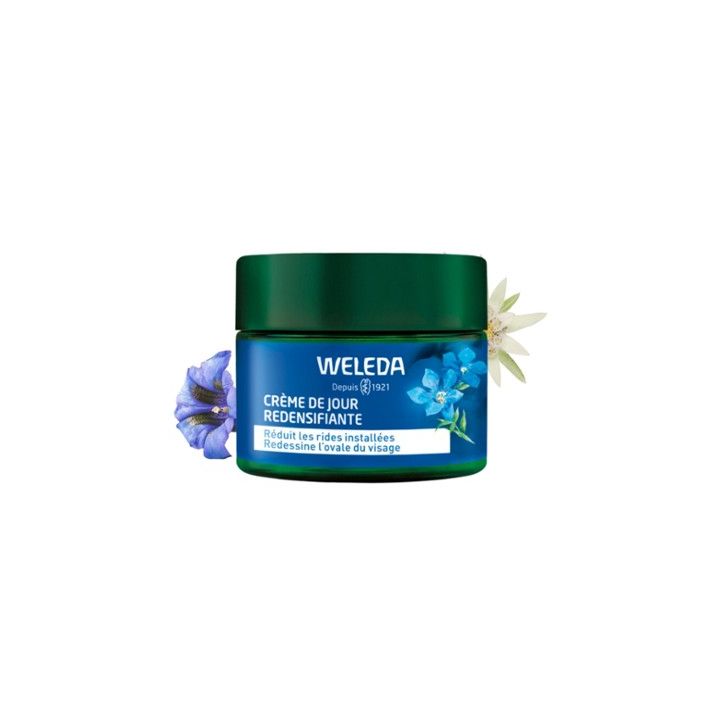Cr&egrave;me de jour redensifiante Gentiane bleue & edelweiss Weleda - pot de 40 ml