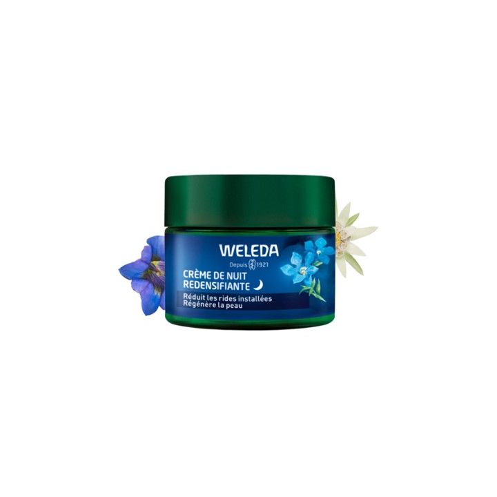 Cr&egrave;me de nuit redensifiante Gentiane bleue et Edelweiss Weleda - pot de 40ml