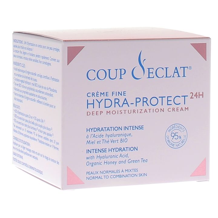 Cr&egrave;me fine hydra-protect 24H hydratation intense Coup d'&Eacute;clat - pot de 50 ml