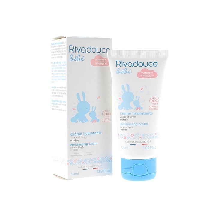 Cr&egrave;me hydratante bio visage et corps b&eacute;b&eacute; Rivadouce - tube de 50 ml