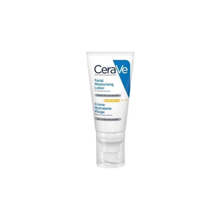 Cr&egrave;me hydratante visage SPF 50 CeraVe - tube de 52 ml