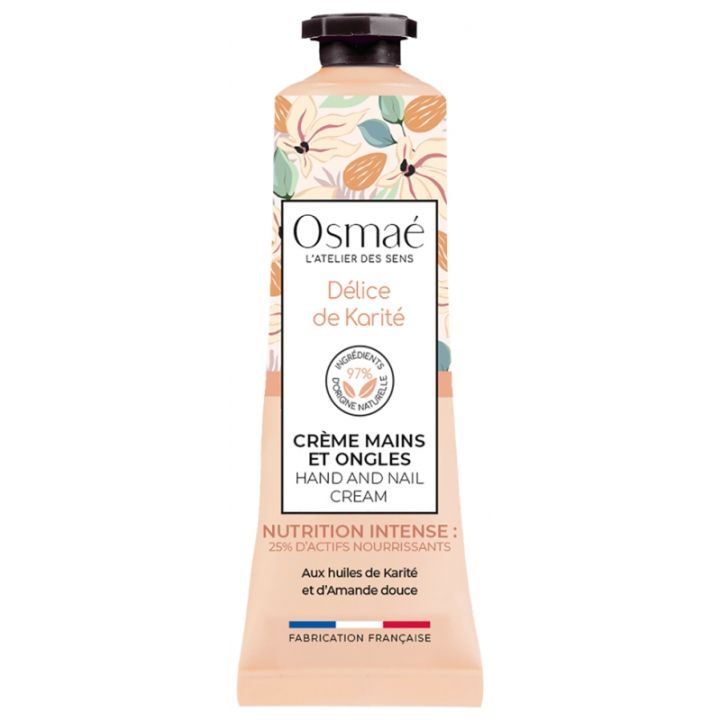 Cr&egrave;me mains et ongles D&eacute;lice de Karit&eacute; Osma&eacute; - tube de 30 ml