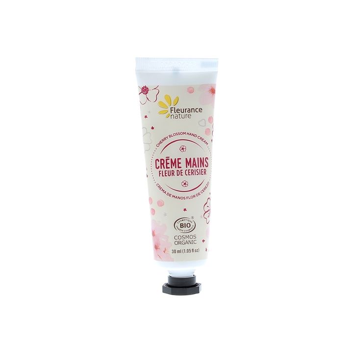 Cr&egrave;me mains fleur de cerisier bio Fleurance nature - tube de 30 ml