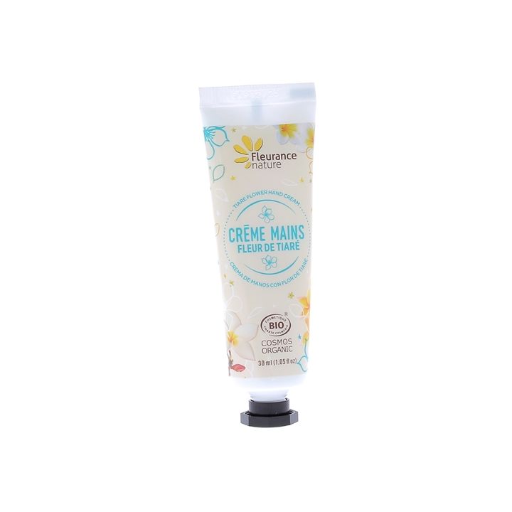 Cr&egrave;me mains fleur de tiar&eacute; bio Fleurance nature - tube de 30 ml