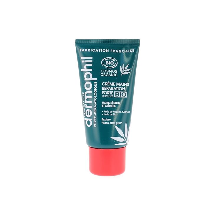 Cr&egrave;me mains r&eacute;paration forte bio Dermophil Indien - tube de 75ml