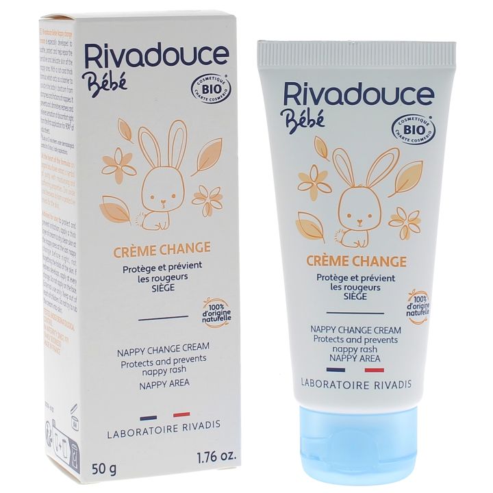 Cr&egrave;me pour le change b&eacute;b&eacute; bio Rivadouce - tube de 50 g