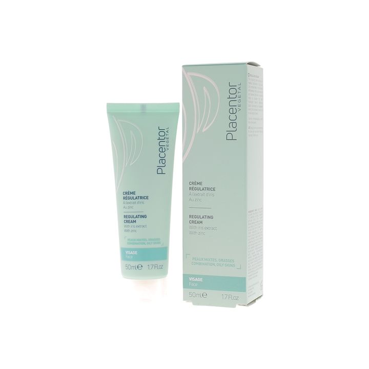 Cr&egrave;me r&eacute;gulatrice peaux mixtes, grasses Placentor v&eacute;g&eacute;tal - tube de 50 ml