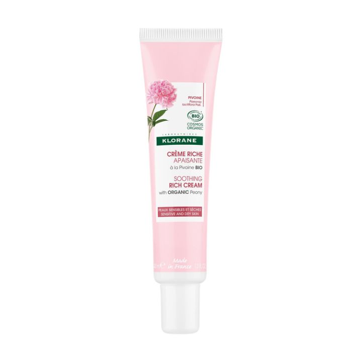 Cr&egrave;me riche apaisante &agrave; la pivoine bio Klorane - tube de 40ml