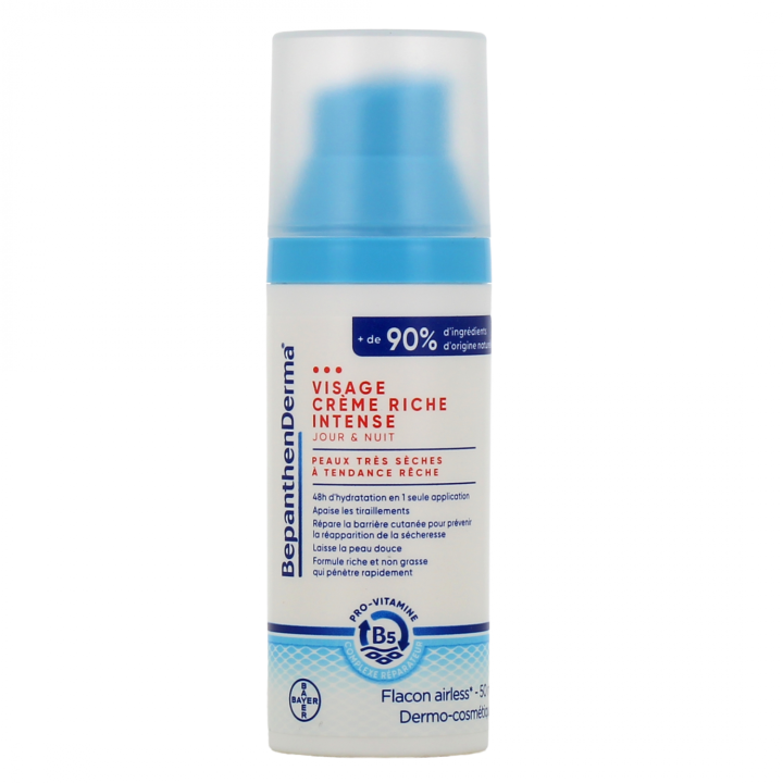 Cr&egrave;me riche intense visage BepanthenDerma - flacon-pompe de 50ml