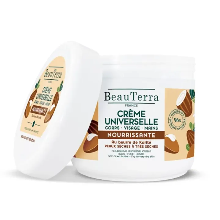 Cr&egrave;me universelle nourrissante au beurre de karit&eacute; Beauterra - pot de 400ml