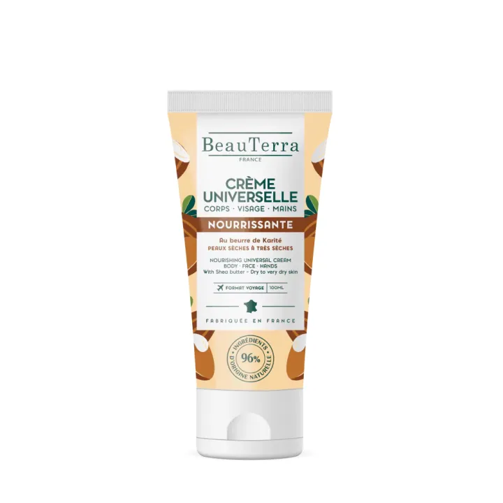 Cr&egrave;me universelle nourrissante au beurre de karit&eacute; Beauterra - tube de 100ml