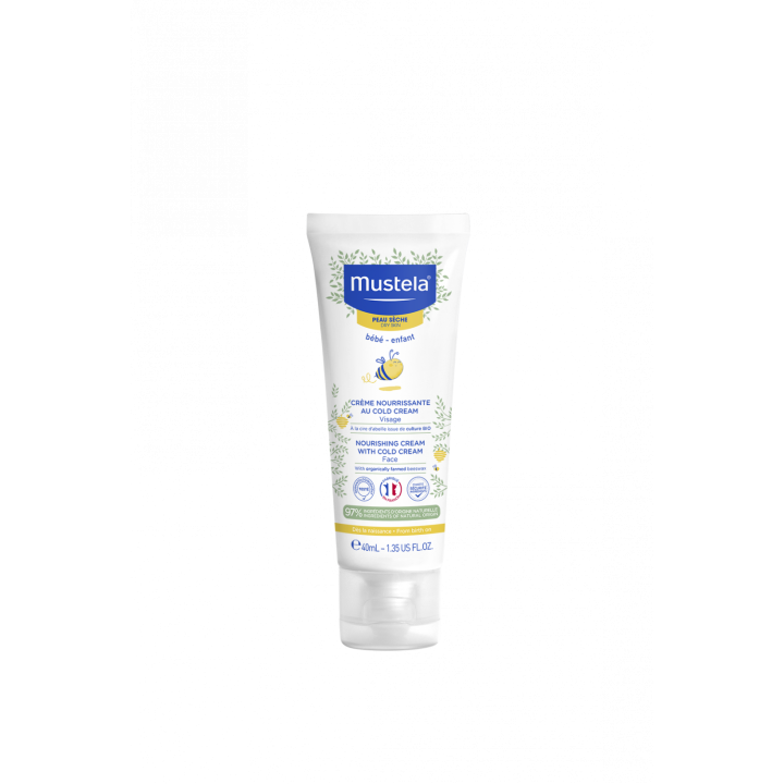 Cr&egrave;me nourrissante au cold cream visage Mustela - tube de 40 ml