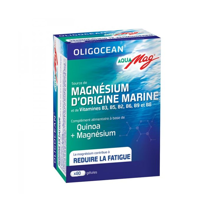 Oligocean Aqua Mag Magn&eacute;sium d'origine marine - bo&icirc;te de 80 g&eacute;lules