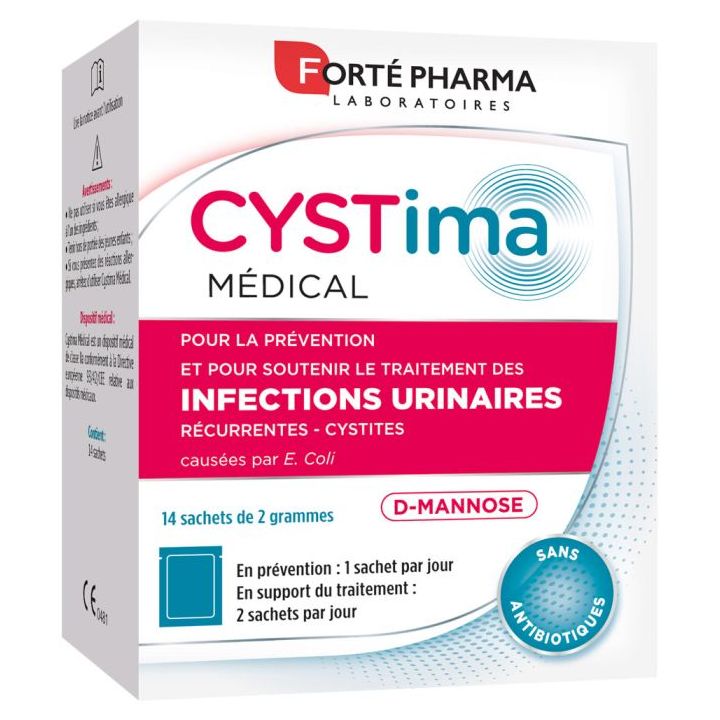 Cystima m&eacute;dical Fort&eacute; Pharma - bo&icirc;te de 14 sachets de 2g