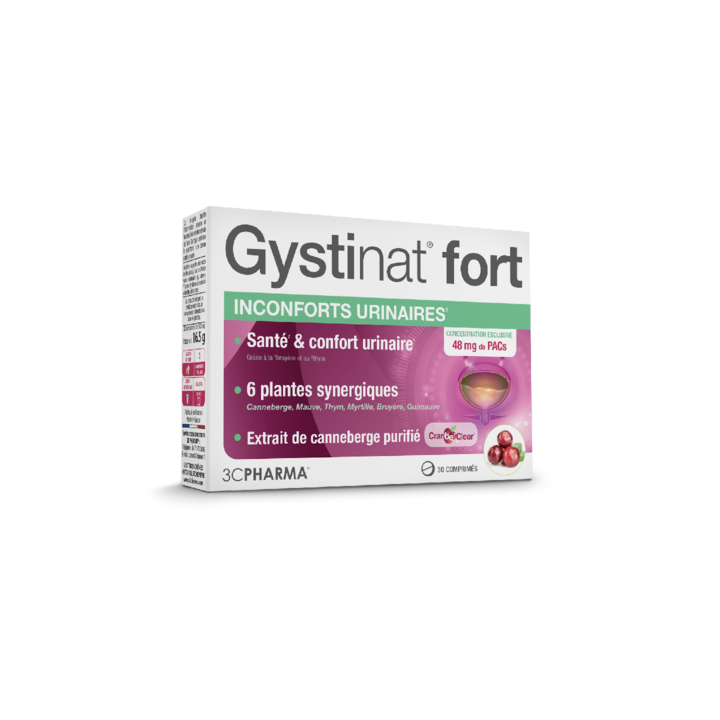Gystinat Fort inconforts urinaires 3C Pharma - bo&icirc;te de 30 comprim&eacute;s