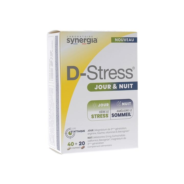 D-Stress jour et nuit Synergia - bo&icirc;te de 60 comprim&eacute;s