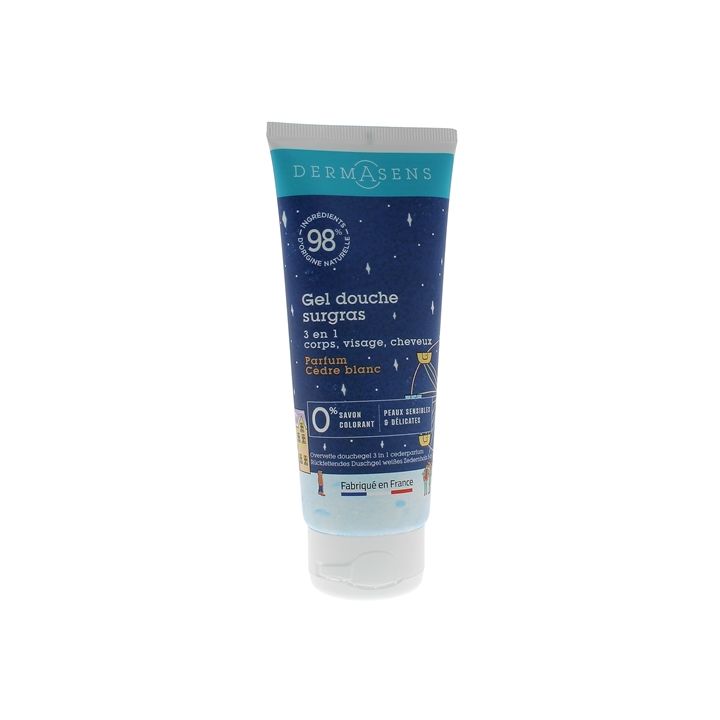 Dermasens Gel douche surgras parfum c&egrave;dre blanc Marque verte - tube de 100ml