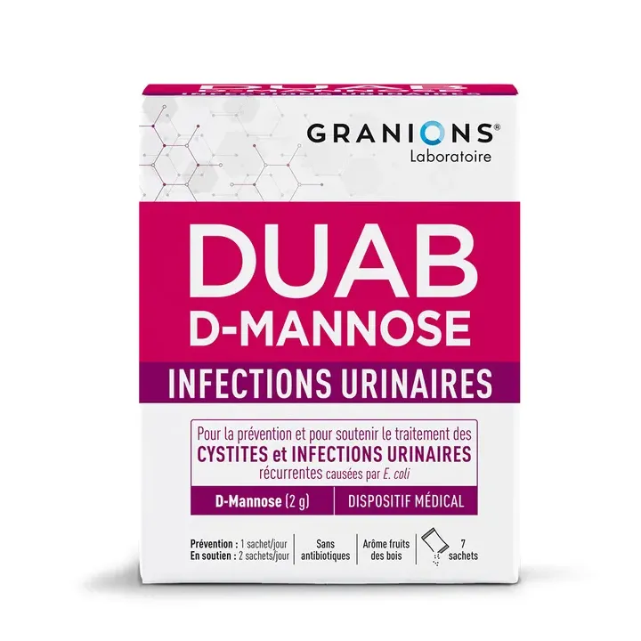 DUAB D-Mannose infections urinaires Granions - bo&icirc;te de 7 sachets