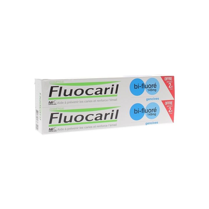 Dentifrice bi-fluor&eacute; 145mg Gencives Fluocaril - 2 tubes de 75ml