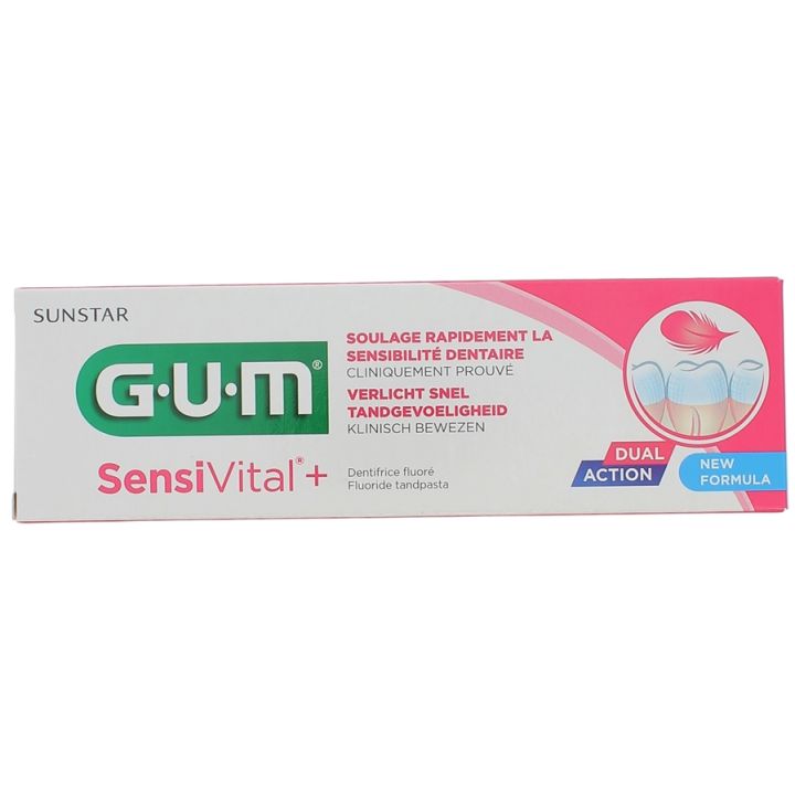 Dentifrice Fluor&eacute; Gum Sensivital+ - tube de 75 ml
